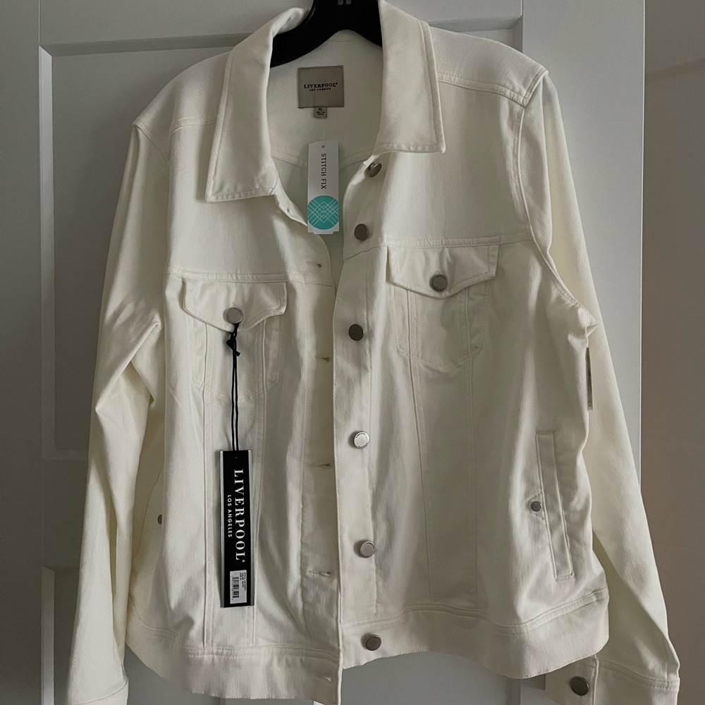 Liverpool Kolten White Denim Jacket size XL